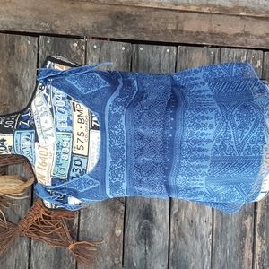 Bandana print semi sheer converse top